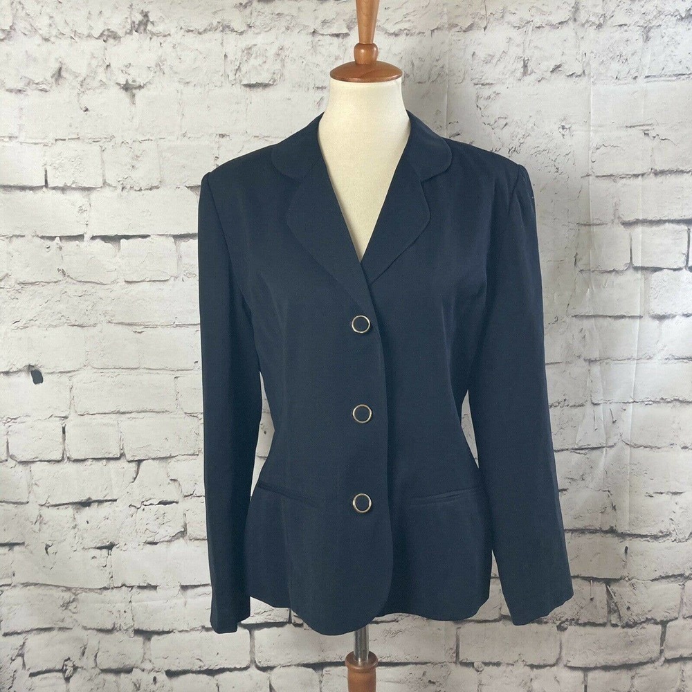 Rodier women’s‎ Vintage Wool blend navy blue blazer size 8, 40